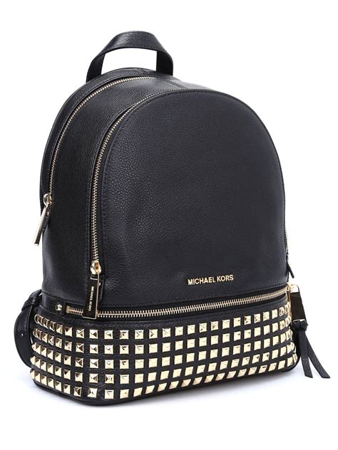 michael kors rhea medium studded leather backpack|Michael Kors rhea studded backpack.